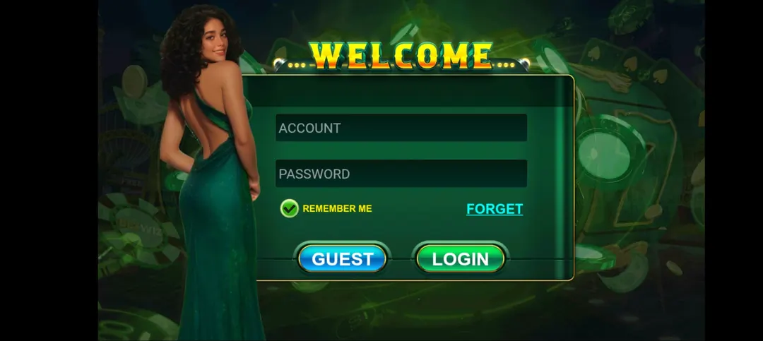 Fire Kirin app welcome and login screen